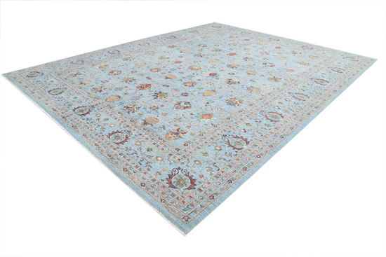 Hand Knotted Jasmine Wool Rug - 11' 9" X 14' 10" 11' 9" X 14' 10" (358 X 452) / Blue / Wool