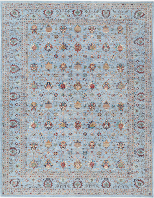 Hand Knotted Jasmine Wool Rug - 11' 9" X 14' 10" 11' 9" X 14' 10" (358 X 452) / Blue / Wool