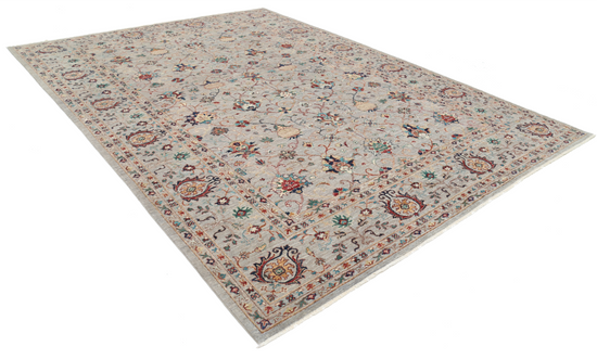 Hand Knotted Jasmine Wool Rug - 8' 10" X 12' 1" 8' 10" X 12' 1" (269 X 368) / Grey / Wool