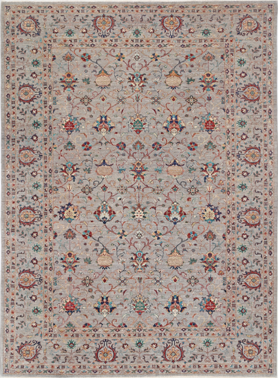 Hand Knotted Jasmine Wool Rug - 8' 10" X 12' 1" 8' 10" X 12' 1" (269 X 368) / Grey / Wool