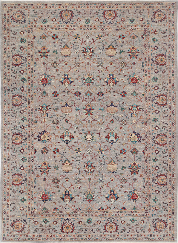 Hand Knotted Jasmine Wool Rug - 8' 10" X 12' 1" 8' 10" X 12' 1" (269 X 368) / Grey / Wool