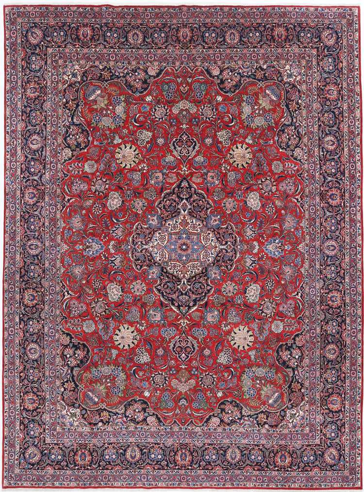 Hand Knotted Masterpiece Persian Kashan Fine Wool Rug - 10'7'' x 14'3''