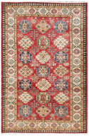 Hand Knotted Kazak Wool Rug - 6' 8" X 9' 10" 6' 8" X 9' 10" (203 X 300) / Red / Wool