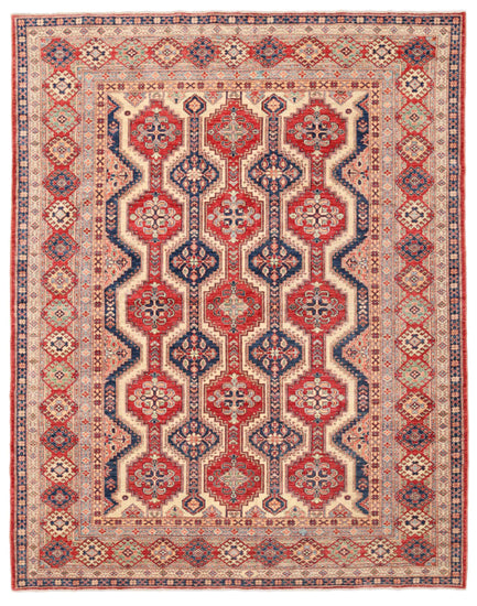 Hand Knotted Kazak Wool Rug - 7' 10" X 10' 0" 7' 10" X 10' 0" (239 X 305) / Ivory / Wool