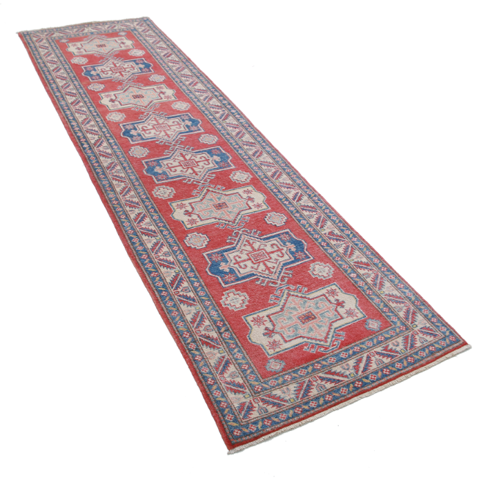 Hand Knotted Kazak Wool Rug - 2' 7" X 9' 0" 2' 7" X 9' 0" (79 X 274) / Red / Wool