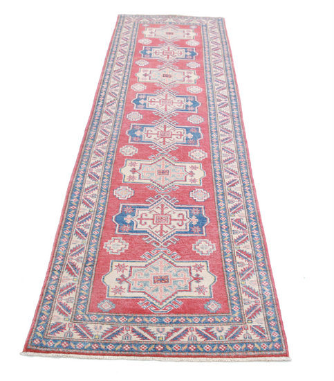 Hand Knotted Kazak Wool Rug - 2' 7" X 9' 0" 2' 7" X 9' 0" (79 X 274) / Red / Wool