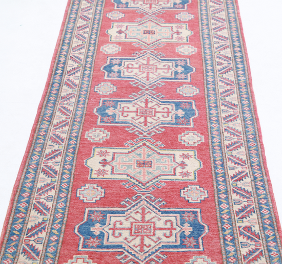 Hand Knotted Kazak Wool Rug - 2' 7" X 9' 0" 2' 7" X 9' 0" (79 X 274) / Red / Wool