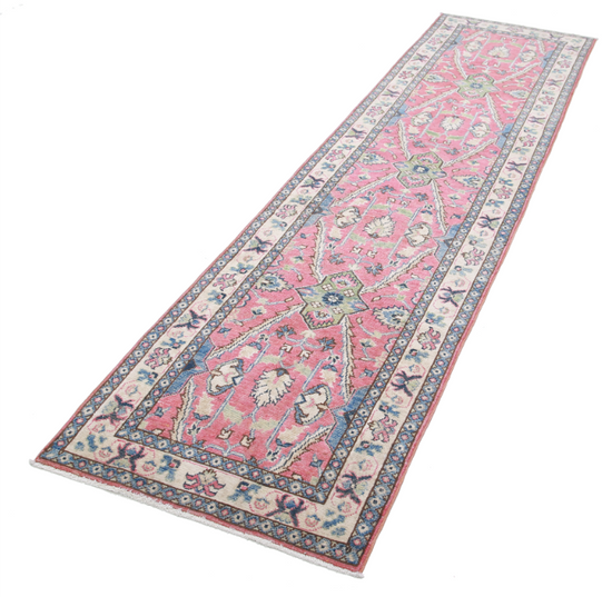 Hand Knotted Kazak Wool Rug - 2' 5" X 9' 8" 2' 5" X 9' 8" (74 X 295) / Red / Wool