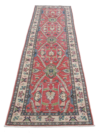 Hand Knotted Kazak Wool Rug - 2' 5" X 9' 8" 2' 5" X 9' 8" (74 X 295) / Red / Wool