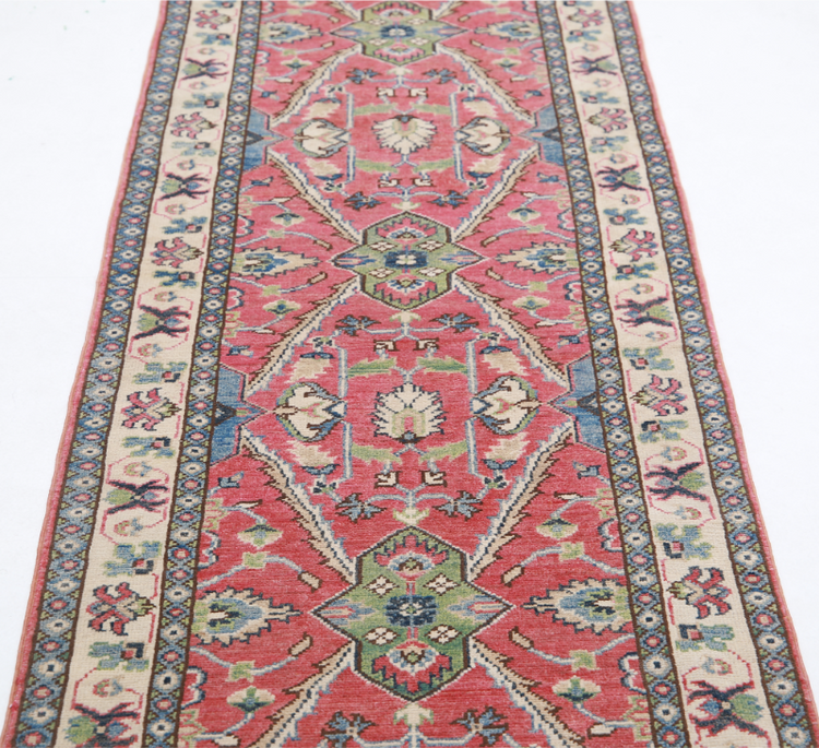 Hand Knotted Kazak Wool Rug - 2' 5" X 9' 8" 2' 5" X 9' 8" (74 X 295) / Red / Wool