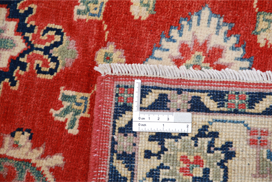 Hand Knotted Kazak Wool Rug - 3' 2" X 4' 7" 3' 2" X 4' 7" (97 X 140) / Red / Wool