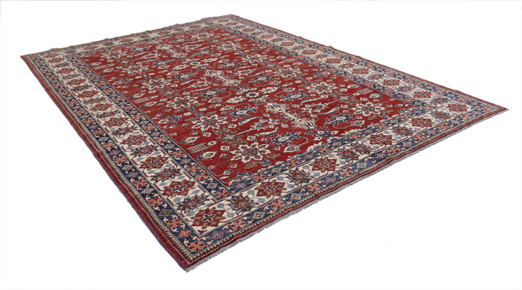 Hand Knotted Kazak Wool Rug - 8' 4" X 11' 8" 8' 4" X 11' 8" (254 X 356) / Red / Wool