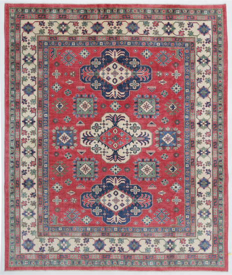 Hand Knotted Kazak Wool Rug - 8' 0" X 9' 8" 8' 0" X 9' 8" (244 X 295) / Red / Wool