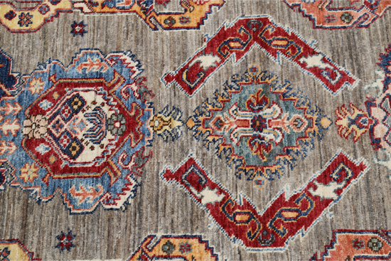 Hand Knotted Kazak Wool Rug - 9' 2" X 12' 3" 9' 2" X 12' 3" (280 X 373) / Grey / Wool