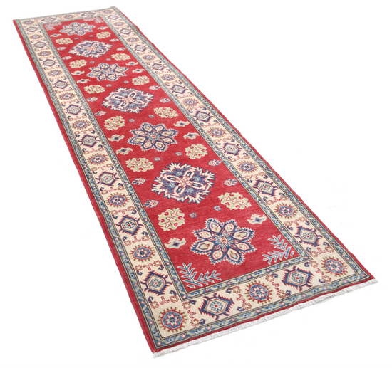 Hand Knotted Kazak Wool Rug - 2' 10" X 9' 10" 2' 10" X 9' 10" (86 X 300) / Red / Wool