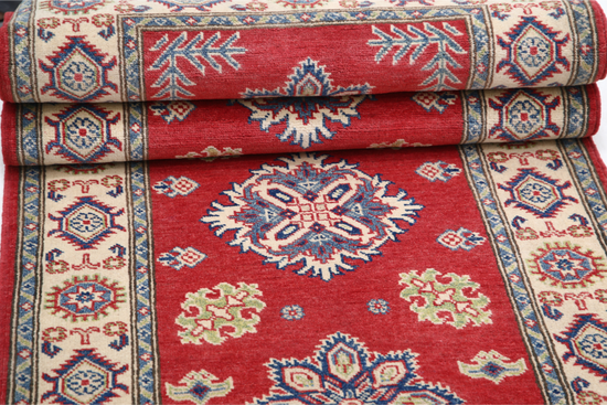 Hand Knotted Kazak Wool Rug - 2' 10" X 9' 10" 2' 10" X 9' 10" (86 X 300) / Red / Wool