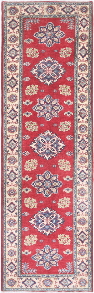 Hand Knotted Kazak Wool Rug - 2' 10" X 9' 10" 2' 10" X 9' 10" (86 X 300) / Red / Wool