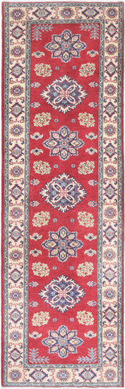 Hand Knotted Kazak Wool Rug - 2' 10" X 9' 10" 2' 10" X 9' 10" (86 X 300) / Red / Wool