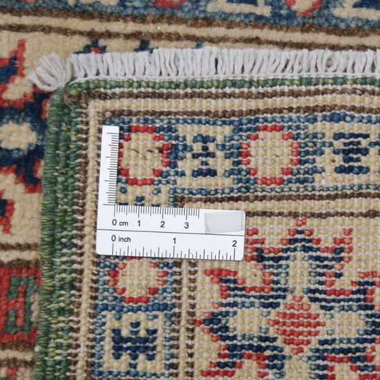 Hand Knotted Kazak Wool Rug - 2' 1" X 5' 8" 2' 1" X 5' 8" (63 X 173) / Green / Wool