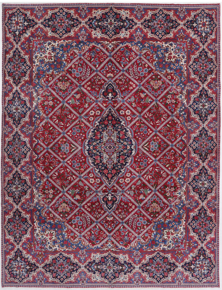 Hand Knotted Persian Kerman Wool Rug - 9'9'' x 12'9''