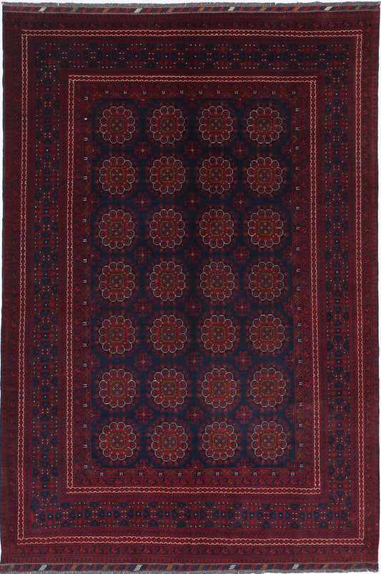 Hand Knotted Afghan Khamyab Wool Rug - 6'6'' x 9'6''
