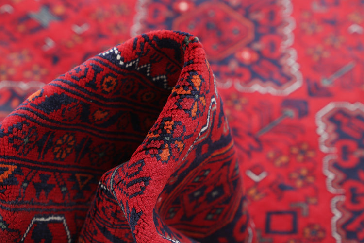 Hand Knotted Afghan Khamyab Wool Rug - 9'8'' x 12'4''