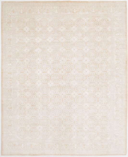 Hand Knotted Khotan Wool Rug - 8' 11" X 11' 4" 8' 11" X 11' 4" (272 X 345) / Rust / Wool