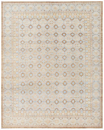 Hand Knotted Khotan Wool Rug - 7' 10" X 9' 9" 7' 10" X 9' 9" (239 X 297) / Brown / Wool