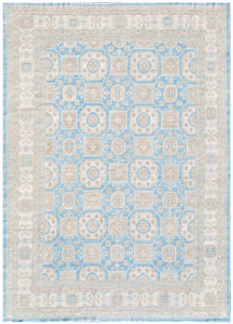 Hand Knotted Khotan Wool Rug - 13' 1" X 18' 2" 13' 1" X 18' 2" (399 X 554) / Blue / Wool