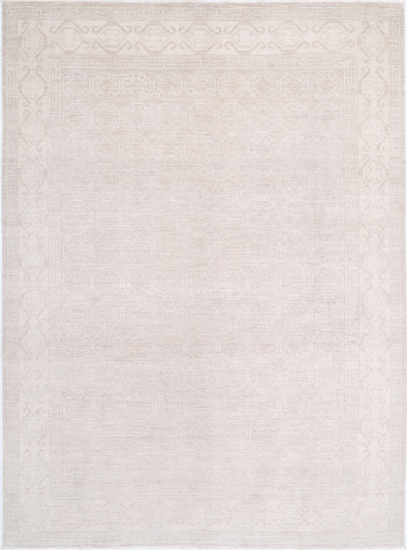 Hand Knotted Khotan Wool Rug - 8' 4" X 11' 4" 8' 4" X 11' 4" (254 X 345) / Taupe / Wool