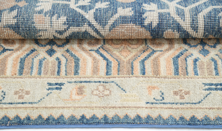 Hand Knotted Khotan Wool Rug - 9' 3" X 11' 10" 9' 3" X 11' 10" (282 X 361) / Blue / Wool