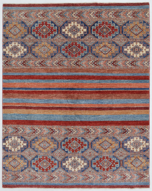 Hand Knotted Khurjeen Wool Rug - 5' 0" X 6' 4" 5' 0" X 6' 4" (152 X 193) / Multi / Wool