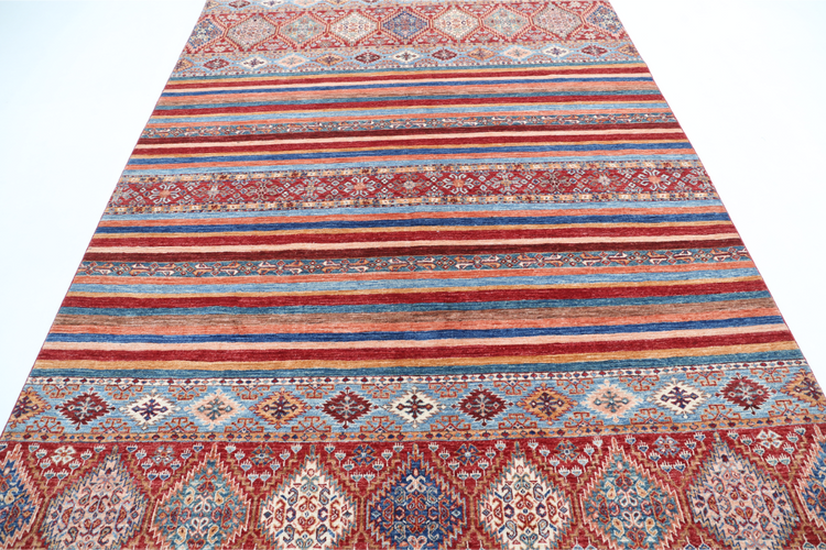 Hand Knotted Khurjeen Wool Rug - 6' 8" X 9' 10" 6' 8" X 9' 10" (203 X 300) / Multi / Wool