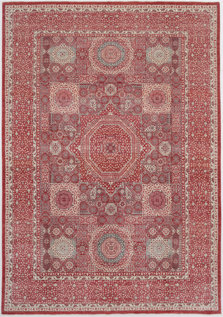 Hand Knotted Mamluk Wool Rug - 10' 1" X 14' 5" 10' 1" X 14' 5" (307 X 440) / Red / Wool