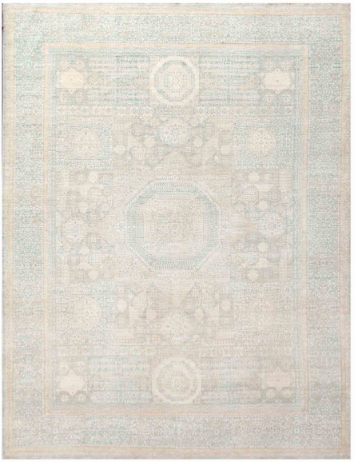 Hand Knotted Mamluk Wool Rug - 8' 1" X 10' 3" 8' 1" X 10' 3" (246 X 312) / Blue / Wool