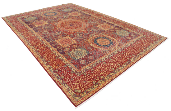 Hand Knotted Mamluk Wool Rug - 8' 10" X 12' 8" 8' 10" X 12' 8" (269 X 386) / Red / Wool