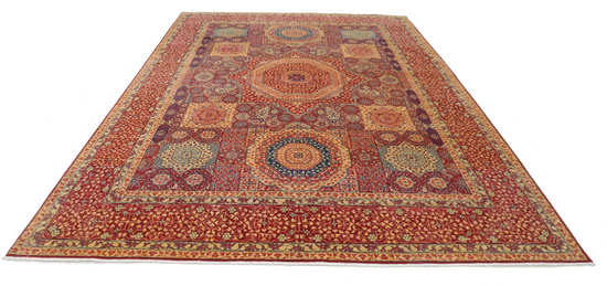 Hand Knotted Mamluk Wool Rug - 8' 10" X 12' 8" 8' 10" X 12' 8" (269 X 386) / Red / Wool