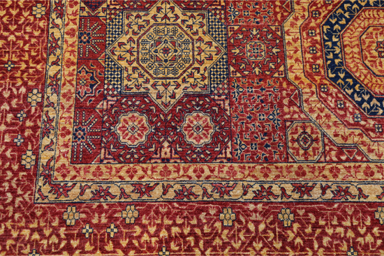 Hand Knotted Mamluk Wool Rug - 8' 10" X 12' 8" 8' 10" X 12' 8" (269 X 386) / Red / Wool