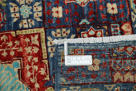 Hand Knotted Mamluk Wool Rug - 2' 6" X 9' 10" 2' 6" X 9' 10" (76 X 300) / Blue / Wool