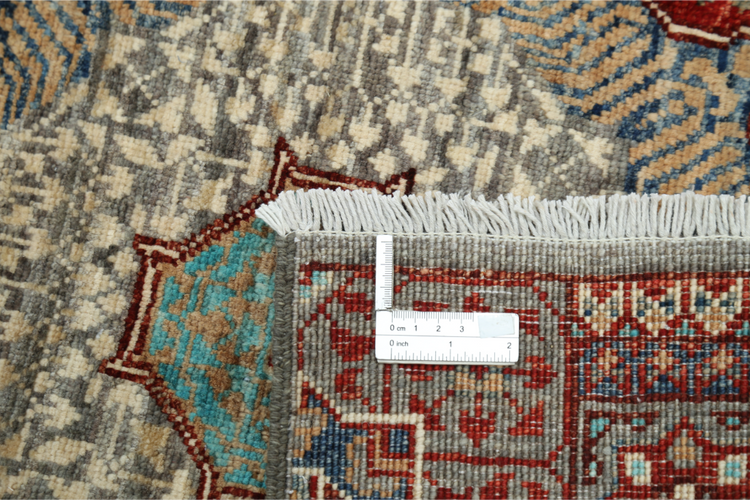 Hand Knotted Mamluk Wool Rug - 2' 6" X 19' 6" 2' 6" X 19' 6" (76 X 594) / Grey / Wool