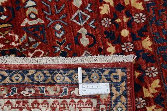 Hand Knotted Mamluk Wool Rug - 8' 10" X 12' 2" 8' 10" X 12' 2" (269 X 371) / Red / Wool