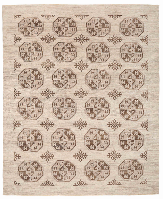 Hand Knotted Modcar Wool Rug - 7' 1" X 9' 9" 7' 1" X 9' 9" (216 X 297) / Taupe / Wool