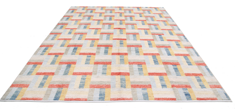 Hand Knotted Moroccan Wool Rug - 9' 1" X 12' 2" 9' 1" X 12' 2" (277 X 371) / Multi / Wool