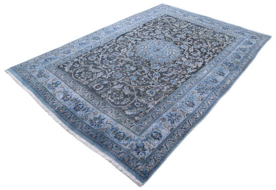 Hand Knotted Vintage Wool Rug - 6' 5" X 9' 2" 6' 5" X 9' 2" (196 X 280) / Blue / Wool