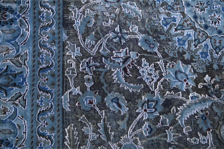 Hand Knotted Vintage Wool Rug - 6' 5" X 9' 2" 6' 5" X 9' 2" (196 X 280) / Blue / Wool