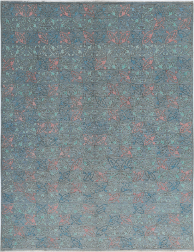 Hand Knotted Onyx Wool Rug - 6' 10" X 9' 0" 6' 10" X 9' 0" (208 X 274) / Blue / Wool