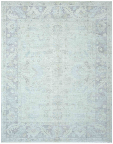 Hand Knotted Oushak Wool Rug - 9' 2" X 11' 10" 9' 2" X 11' 10" (280 X 361) / Ivory / Wool