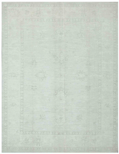 Hand Knotted Oushak Wool Rug - 9' 4" X 12' 1" 9' 4" X 12' 1" (284 X 368) / Ivory / Wool