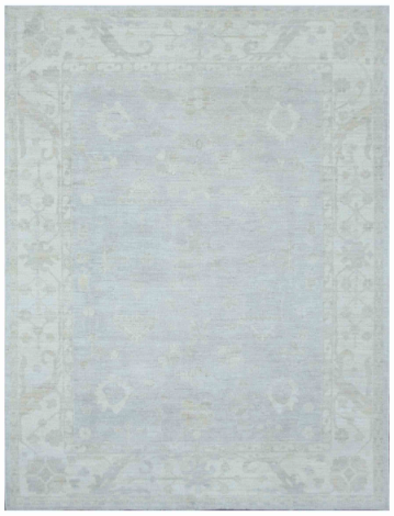 Hand Knotted Oushak Wool Rug - 9' 5" X 12' 0" 9' 5" X 12' 0" (287 X 366) / Grey / Wool