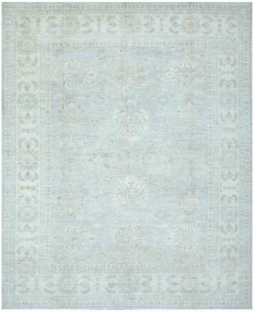 Hand Knotted Oushak Wool Rug - 9' 8" X 12' 2" 9' 8" X 12' 2" (295 X 371) / Grey / Wool